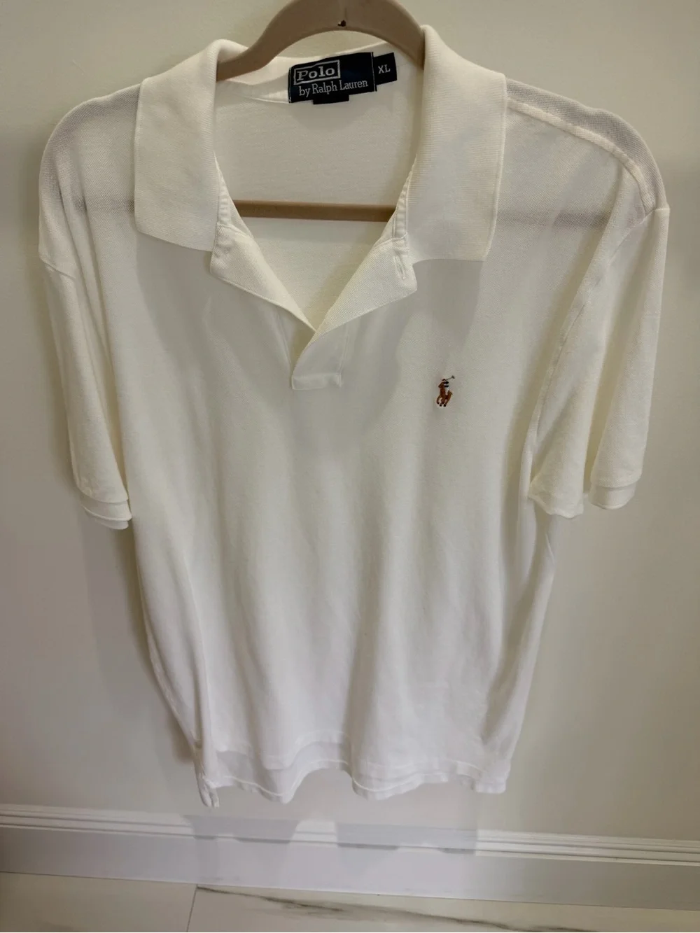 Ralph Lauren White Men’s Short-Sleeve Polo with Embroidered Pony